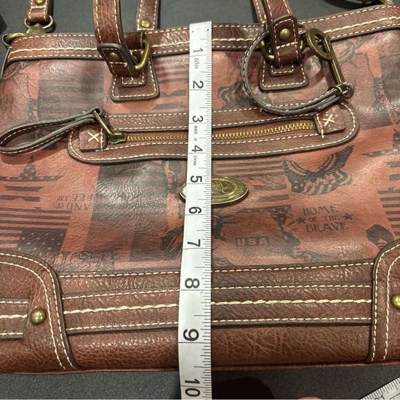 b.o.c.  LEATHER AMERICANA  BROWN LEATHER BAG HAND & SHOULDER STRAP MEDIUM - Picture 15 of 16